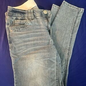 Democracy Blue Straight Leg Jeans with Classic Indigo Finish and Elastic Waist